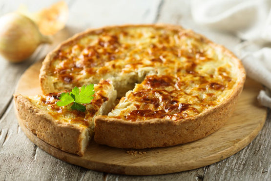 Mature Cheddar and Onion Quiche